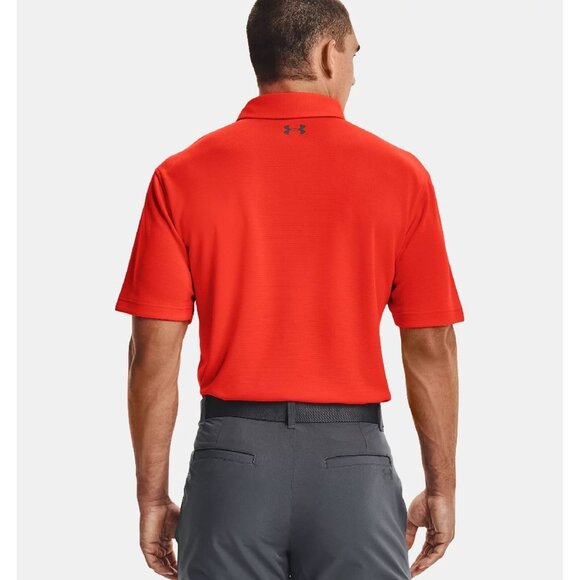 Under Armour Men's Tech Golf Polo Shirt Size 4XLT Neon Orange Heatgear NWT - Picture 3 of 6